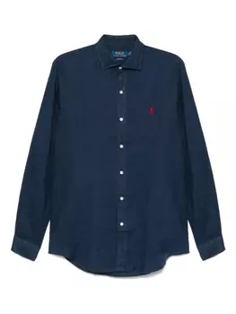 Льняная рубашка Polo Ralph Lauren, синий