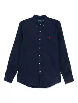 Льняная рубашка Polo Ralph Lauren, синий