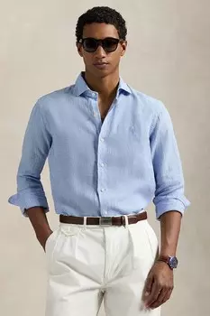 Льняная рубашка Polo Ralph Lauren, синий