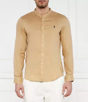 Льняная рубашка POLO RALPH LAUREN Slim Fit, бежевый