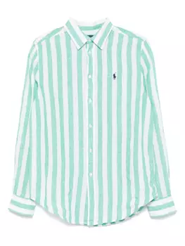 Льняная рубашка Polo Ralph Lauren, зеленый