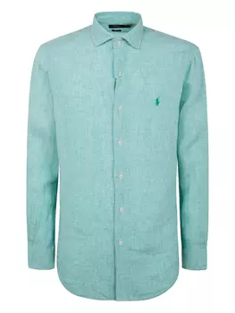 Льняная рубашка Polo Ralph Lauren, зеленый