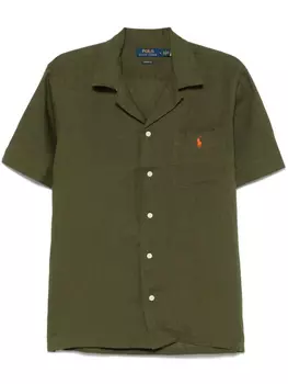 Льняная рубашка Polo Ralph Lauren, зеленый