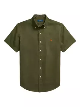 Льняная рубашка POLO RALPH LAUREN, зеленый