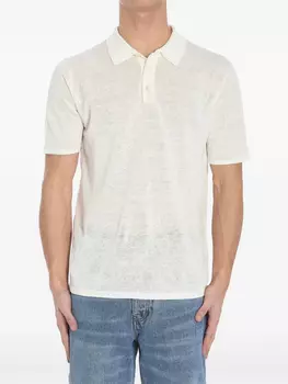 Льняная рубашка-поло Roberto Collina, белый