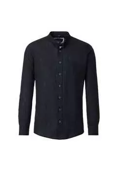 Льняная рубашка простой повседневный крой Casamoda, черный