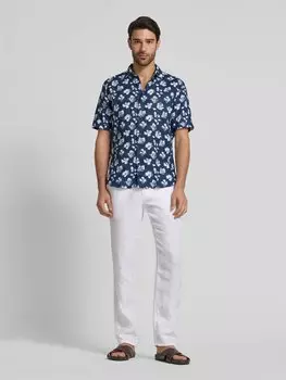 Льняная рубашка прямого кроя с рукавами 1/2 OLYMP Level Five