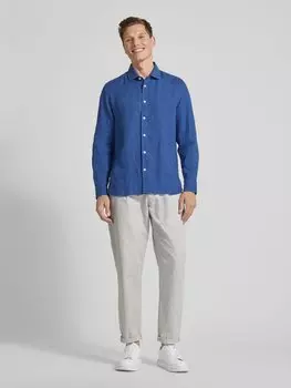 Льняная рубашка прямого кроя с воротником-стойкой, модель «AVISPAG» Mango