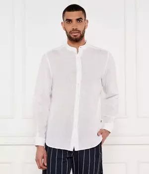 Льняная рубашка race_1_m Regular fit Boss Orange, белый