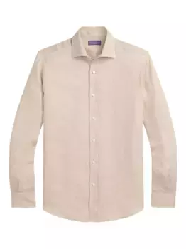 Льняная рубашка Ralph Lauren Purple Label, нейтральный