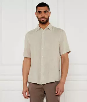 Льняная рубашка rash_2_m Regular fit Boss Orange, желтый