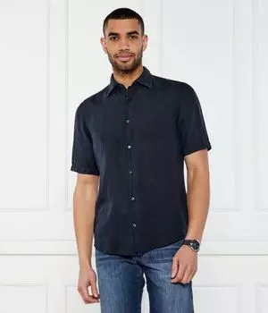 Льняная рубашка rash_2_m Regular fit Boss Orange, синий