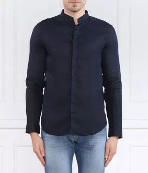 Льняная рубашка Regular fit Armani Exchange, синий