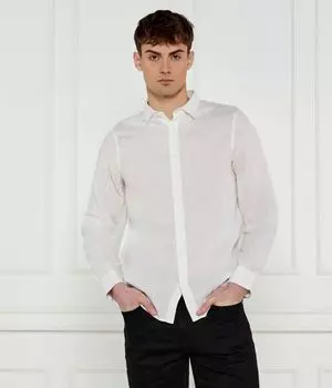 Льняная рубашка Regular fit Armani Exchange, белый