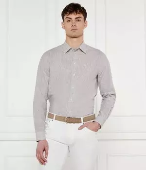Льняная рубашка Regular fit Emporio Armani, желтый
