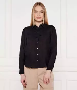 Льняная рубашка Regular fit Gant, черный