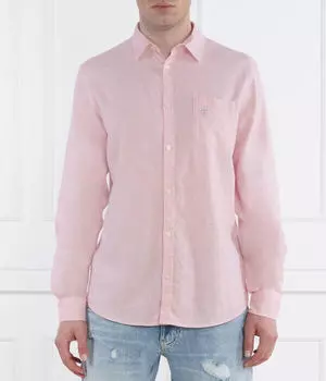 Льняная рубашка Regular fit Guess Underwear, розовый