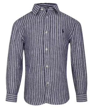Льняная рубашка Regular fit Polo Ralph Lauren, синий