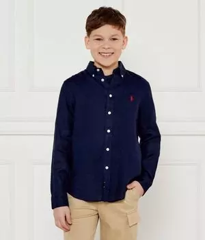 Льняная рубашка Regular fit Polo Ralph Lauren, синий