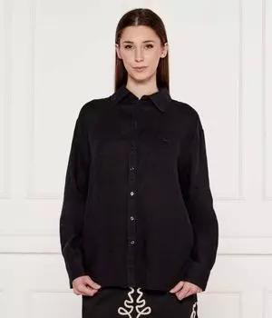 Льняная рубашка Relaxed fit Gant, черный