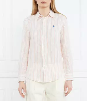 Льняная рубашка Relaxed fit Polo Ralph Lauren, оранжевый