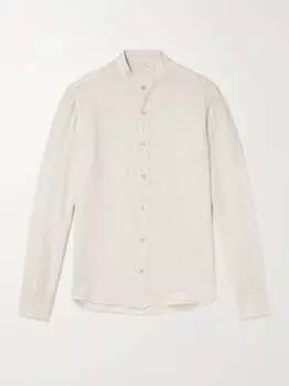 Льняная рубашка с дедушкиным воротником BOGLIOLI, белый