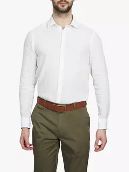 Льняная рубашка с длинным рукавом Simon Carter, белая