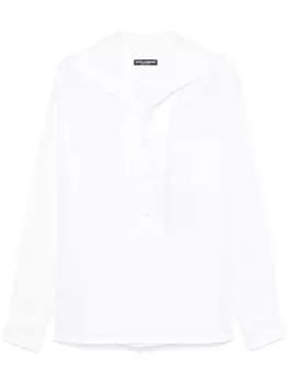 Льняная рубашка с длинными рукавами Dolce & Gabbana, белый