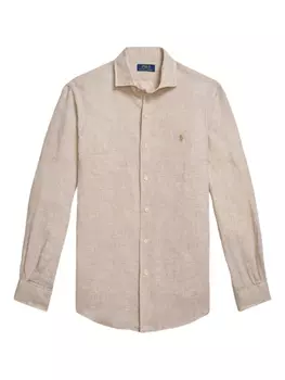 Льняная рубашка с длинными рукавами Polo Ralph Lauren, нейтральный