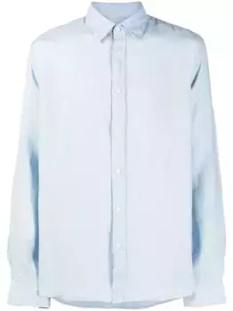 Льняная рубашка с длинными рукавами WOOLRICH, синий