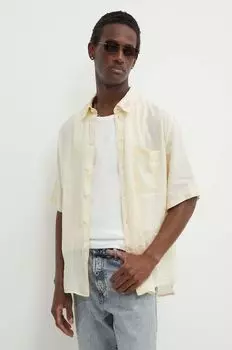 Льняная рубашка S-EMIL-SHORT SHIRT Diesel, бежевый