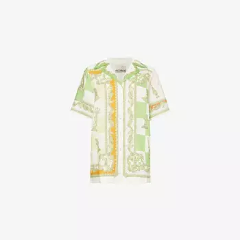 Льняная рубашка с графическим принтом Checkmate Alemais, мультиколор