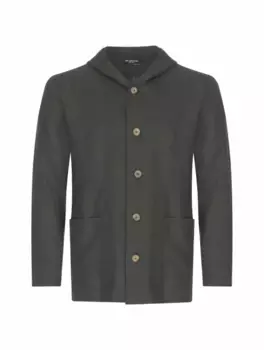 Льняная рубашка с капюшоном Kiton, зелёный