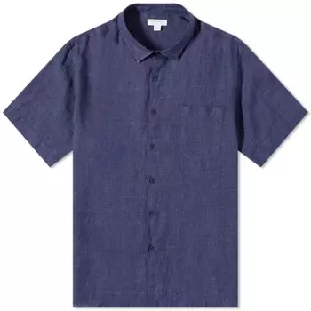 Льняная рубашка с коротким рукавом Sunspel