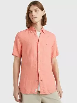 Льняная рубашка с коротким рукавом Tommy Hilfiger, Peach Dusk