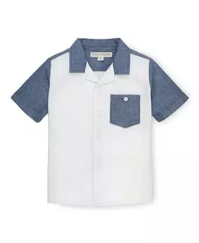 Льняная рубашка с короткими рукавами для мальчиков, детская Hope & Henry