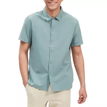 Льняная рубашка с короткими рукавами Rhythm, эвкалиптовый