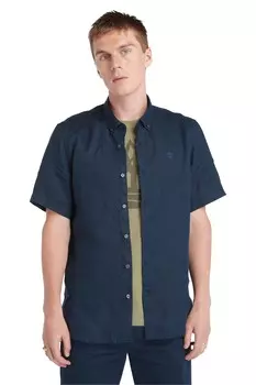Льняная рубашка с короткими рукавами Shoes Mill Brook Timberland, синий
