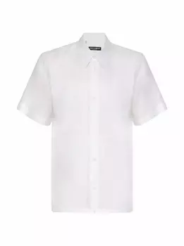 Льняная рубашка с логотипом Dolce&Gabbana