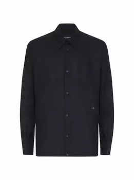 Льняная рубашка с логотипом Dolce&Gabbana