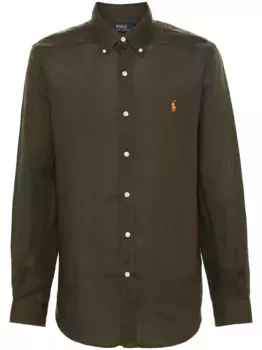 Льняная рубашка с логотипом Polo Pony POLO RALPH LAUREN, зеленый