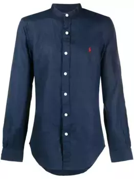 Льняная рубашка с логотипом Polo Pony POLO RALPH LAUREN, синий