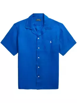 Льняная рубашка с логотипом Polo Pony POLO RALPH LAUREN, синий
