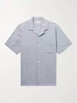 Льняная рубашка с отложным воротником Palm Mc Pat HARTFORD, синий