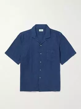 Льняная рубашка с воротником Palm Camp HARTFORD, синий