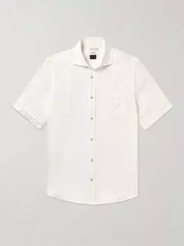 Льняная рубашка с воротником-стойкой INCOTEX, белый