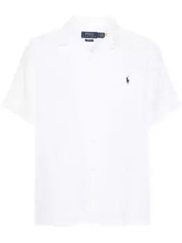 Льняная рубашка с вышивкой Polo Pony POLO RALPH LAUREN, белый