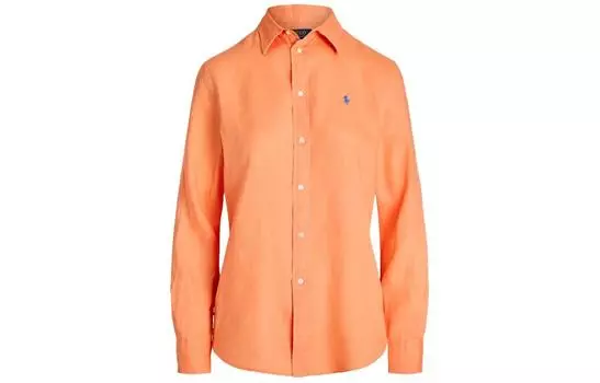 Льняная рубашка с вышивкой Polo Pony Polo Ralph Lauren, Orange