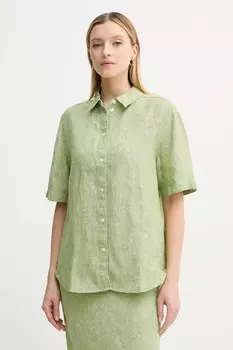 Льняная рубашка SALARIKAR Samsoe Samsoe, зеленый