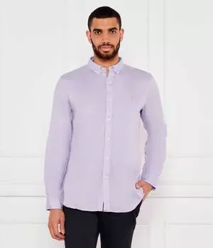 Льняная рубашка Slim fit Polo Ralph Lauren, лавандовый